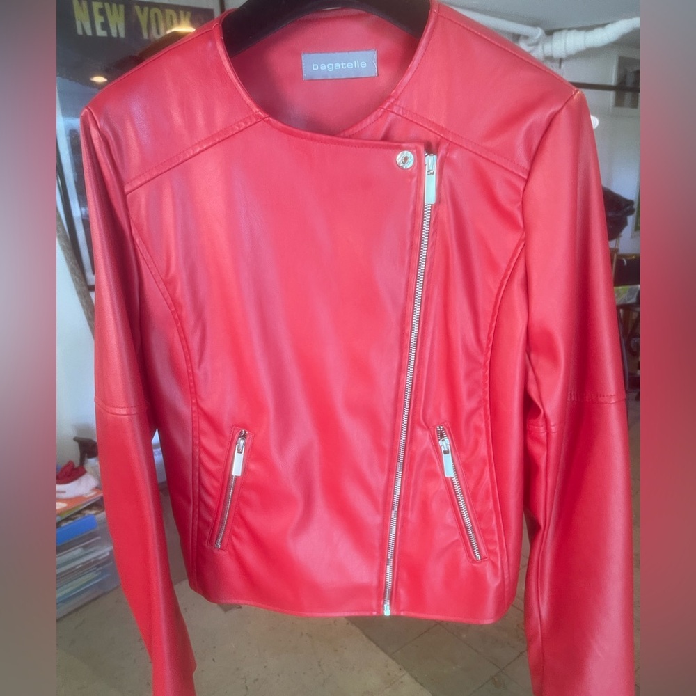 Bagatelle Red Leather Jacket (M)